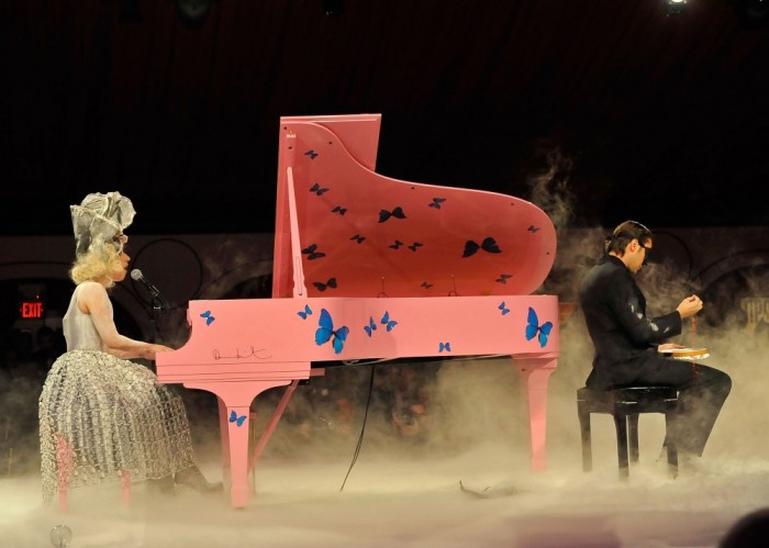 It's no secret that Lady Gaga is all about the show and we know we've already shown you one of her crazy pianos but this one is for every girl who loves her heels!