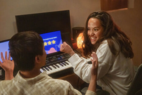 A user exploring Simply Piano, one of the best piano apps available for Android devices, on a tablet